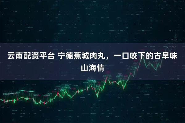 云南配资平台 宁德蕉城肉丸，一口咬下的古早味山海情